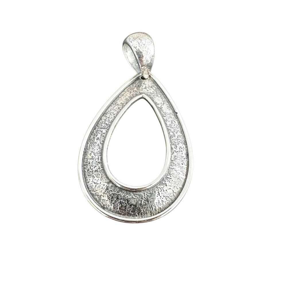 SILPADA S1870 Retired Textured 925 Sterling Silver Teardrop Pendant - Picture 5 of 6